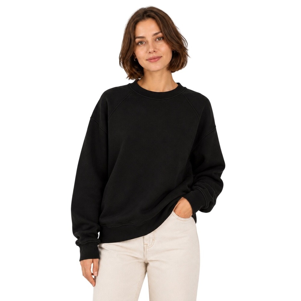 MATE the Label Organic Fleece Oversized Sweatshirt XS/S Black Minimalist